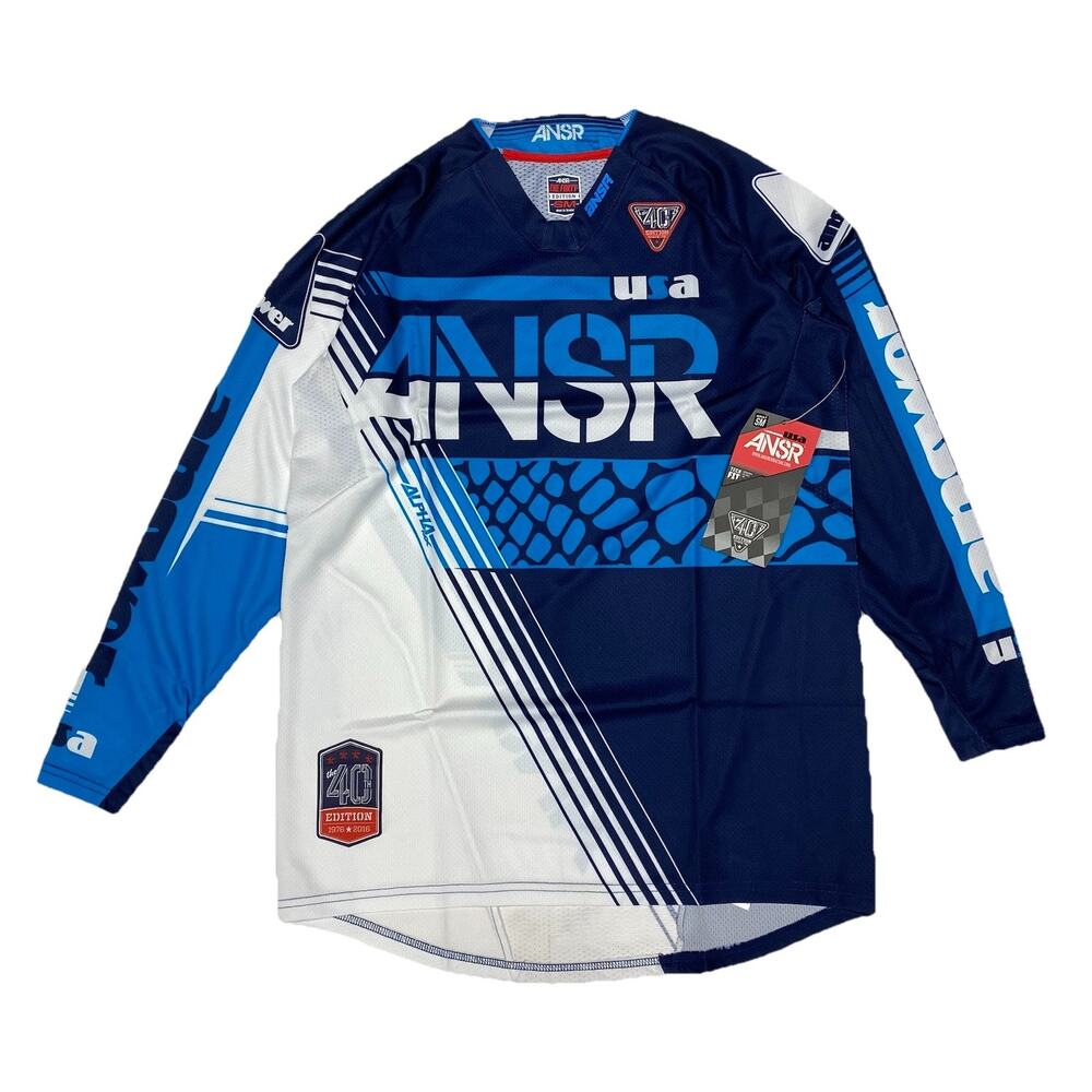 Answer Racing Alpha LE 40th Edition Jersey Sm Blue White Navy Motocross MX NWT